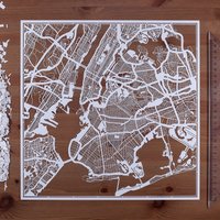Papierschnitt-Landkarte New York, 30×30 Inch. Paper Art Ideale Geschenke von o3designstudio1