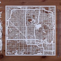 Papierschnitt Landkarte Phoenix 30×30 Inch. Paper Art Ideale Geschenke von o3designstudio1