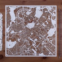 Papierschnitt Landkarte Rom 30×30 Inch. Paper Art Ideale Geschenke von o3designstudio1