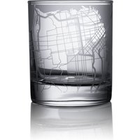 San Francisco Karte Whiskyglas, 10, 5 Oz Ätzglas von o3designstudio1
