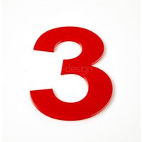 Hausnummer Hochglanz Rot Zahlen Buchstaben Türnummer Briefkasten 3mm, Schriftart #1 von o7gde