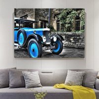 Blaues Antikes Auto Wandkunst/Blue Perfect Car Leinwand Autos Beste Wanddekoration Perfekte Hohe Modellautos Wohnkultur von oCanvasHomeDecors