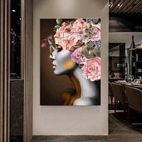 Blumen Frau Wandkunst/Gesicht Leinwanddruck Dekore Drucke Extra Große Leinwand Blumen Frau Wandkunst/Gesicht Leinwanddruck Dekore Drucke Extra Große Leinwand von oCanvasHomeDecors
