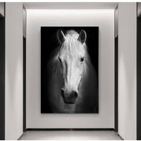 Weißes Pferd Leinwand Wandkunst/Weiße Pferde Kunstdruck Großes Poster Tier Kunst Moderne Wohndekore Bauernhaus Haus Wanddekoration von oCanvasHomeDecors