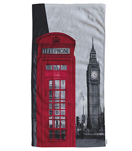 oFloral Handtücher Baumwolle Waschlappen London Big Ben und Old Red Phonebox, bequem, super saugfähig, weiche für Bad/Küche/Yoga/Golf/Haar/Gesichtshandtuch Herren/Frauen/Mädchen/Jungen 38,1 x 76,2 cm von oFloral