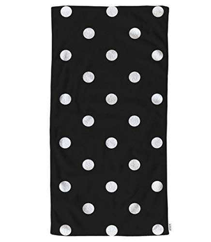 oFloral Polka Dot Handtücher Baumwolle Waschlappen, Vintage Schwarz Weiß Punkte Doodle Bequem Super saugfähig Weiche für Badezimmer Küche Spa Gym Yoga Gesichtshandtuch 38,1 x 76,2 cm von oFloral