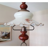 Spezielle Hängelampe, Holzgriff, Opalglas, Pendelleuchte Pulldown-Lampe, Schwer Zu Finden von oGoodieShop