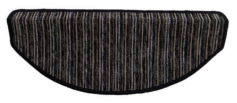 oKu-Tex Stufenmatte RIMINI Stufenmattenset 15 teilig, Nadelfilz, Treppenschutz, mehrfarbig, halbrund, strapazierfähig mit Winkelschiene, selbstklebend, gestreift von oKu-Tex