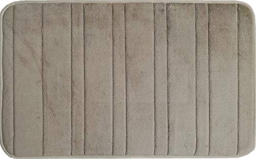 oKu-Tex Badematte "Monatana" mit Memory Foam, flauschig & weich, rutschfest, waschbar, saugfähig & schnelltrocknend, als Duschvorleger, Badvorleger, Badematte, 60 x 90 cm - Taupe von oKu-Tex