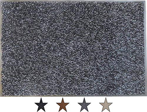 oKu-Tex Fußmatte | Schmutzfangmatte | "Eco-Dry"| Grau | Baumwolle | Recycling-Gummi | für innen | Eingangsbereich / Haustür / Flur | rutschfest | 60x90 cm von oKu-Tex