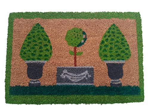 oKu-Tex Fußmatte | Fußabtreter | Türmatte | Eingangsmatte | Raja| Garten | Aufdruck | Kokosmatte Kokos | für außen | rutschfest | 40x60 cm von oKu-Tex