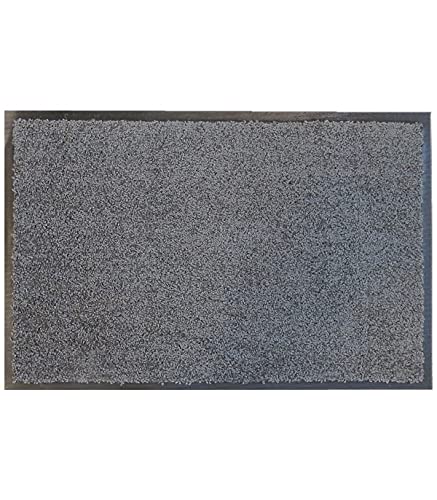 oKu-Tex Fußmatte | Schmutzfangmatte | "Eco-Clean"| Silber/Grau | Recycling-Gummi | für innen | Eingangsbereich / Haustür / Treppenhaus / Flur | rutschfest | 60x120 cm von oKu-Tex