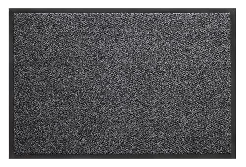 oKu-Tex Fußmatte Profi | Türmatte für den Innenbereich | Professionelle Schmutzfangmatte | meliertes Design anthrazit | rutschfest, strapazierfähig & robust | Stoßkante gegen Umknicken | 60 x 90 cm von oKu-Tex