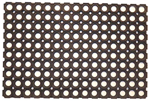 oKu-Tex Fußmatte Türvorleger Ringgummi Ringumimatte Gummi 40 x 60 cm, 2,2 cm dick, wetterfest für außen, schwarz von oKu-Tex