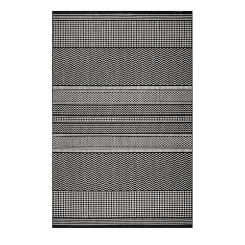 oKu-Tex In- & Outdoor Teppich UV-resistenter Teppich für draußen und drinnen gestreift Zick Zack, Veranda, Küche, Bad Sisaloptik schwarz grau, 120 x 170 cm oKu-Tex In- & Outdoor Teppich UV-resistenter Teppich für draußen und drinnen gestreift Zick Zack, Veranda, Küche, Bad Sisaloptik schwarz grau, 120 x 170 cm von oKu-Tex