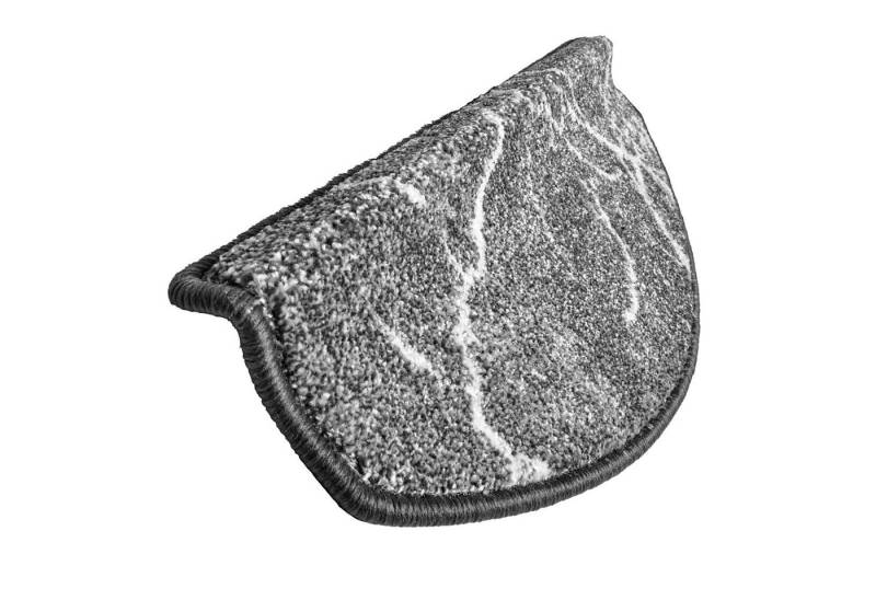 oKu-Tex Stufenmatte SOFT Marmor Design, 15-teilig, selbstklebend, Halbrund, Stufenmattenset 15 Stück, Marmoroptik, weicher Kurzflor von oKu-Tex