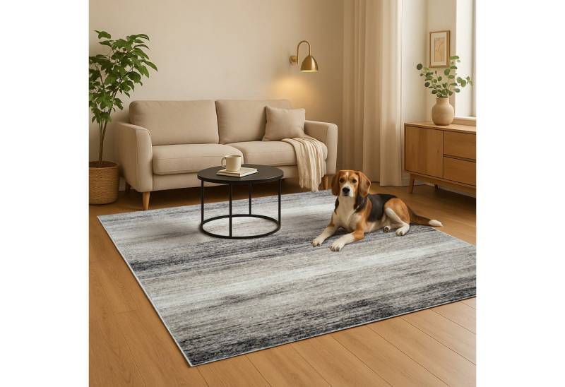 oKu-Tex Teppich Phoenix Wohnzimmerteppich, Kurzflor Beige meliert, Teppich, Höhe: 8,5 mm, besonders weicher Kurzflor, pflegeleicht von oKu-Tex