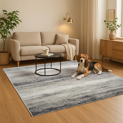 oKu-Tex Teppich Wohnzimmerteppich [60x110 cm] weicher Kurzflor beige Melange - Beiger Teppich für das Wohnzimmer - Carpet Living Room - Modernes meliertes Design - Deutsche Marke von oKu-Tex