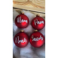 Personalisierte Weihnachtskugel Mit Namen Oder Spruch Individuell Echtglas 8cm von oLEDoFrames