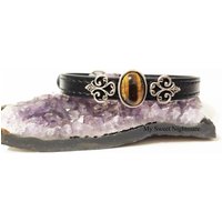 Katzenhalsband Aus Schwarzem Tigerauge, Verstellbar 14-22 cm von oOMySweetNightmareOo