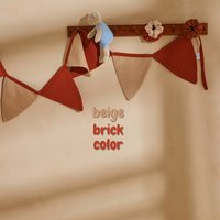 Wimpelkette Beige & Ziegelfarbe/100% Bio Musselin Baumwolle Oeko-Tex, Gots Girlande von oakandpinemarket