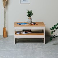 Holz Handgemachter Couchtisch Für Wohnzimmer Naturholz Material von oakbylove