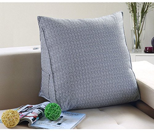 oamore Komfort Rückenlehne Lesekissen Lendenkissen Unterstützen Sie das Fernsehen und entspannen Sie Sich weiche Bettruhe - Keilkissen für Bett und Couch (Light Gray, S: 40x20x36CM) von oamore