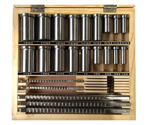1 Satz Keilnut-Räumer-Set, 5 Räumnadeln 1/2''-1-1/2'' + 18 Buchsen + 7 Unterlegscheiben von oavhvchg