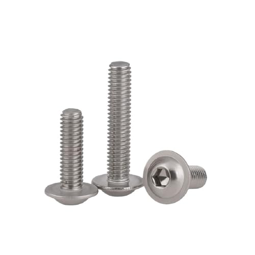 10/20 Stück M3 M4 Pilz-Sechskant-Innensechskantschraube 304 Edelstahl Halbrundknopf Flanschkopf mit Unterlegscheibe(12mm,M4 10pcs) von oavhvchg