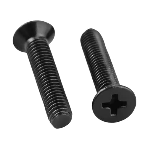 100/200 Stück M2 M2.5 Kleine Maschinenschrauben aus Kohlenstoffstahl mit schwarzem Zink und Kreuzschlitz(20mm,M2-200PCS) von oavhvchg