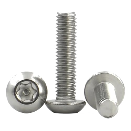 100 Stück M2 M2.5 Sechslappen-Torx-Knopfschrauben aus Edelstahl 304, runder Kopf mit Stift, manipulationssichere Sicherheitsschraube(10mm,M2.5 (100pcs)) von oavhvchg