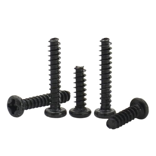 100 Stück schwarzer Kohlenstoffstahl M2 M2.3 M2.5 M2.6 Kreuzschlitz-Flachkopf-Blechschraube(5mm,M2.3 (100pcs)) von oavhvchg