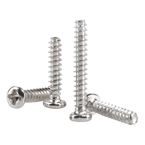 100 Stück selbstschneidende Schrauben aus vernickeltem Kohlenstoffstahl M2 M2.2 M2.3 M2.5 M2.6 mit Kreuzschlitz und rundem Kopf(10mm,M2 (100pcs)) von oavhvchg