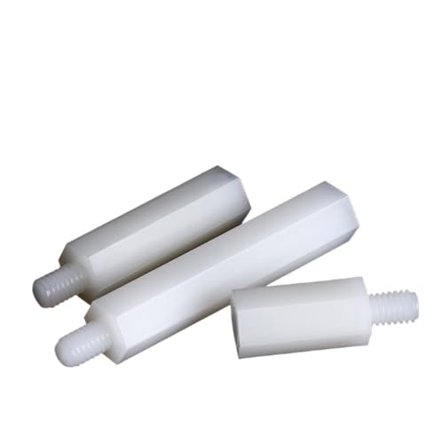 20 Stück M2 M2.5 Weiß Sechseckiger Nylon-Abstandshalter Post Einzelkopf Nylon-Abstandsschraube Außengewinde(25mm,M2.5 20Pcs) von oavhvchg