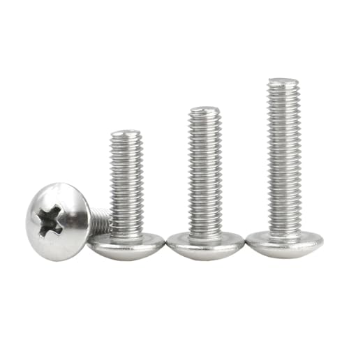 20 stücke M3 M4 Länge 4-80mm304 A2-70 Edelstahl Schraube Braguero Flache Kopf Große Runde Kreuz Bolzen(16mm,M4 (20PCS)) von oavhvchg