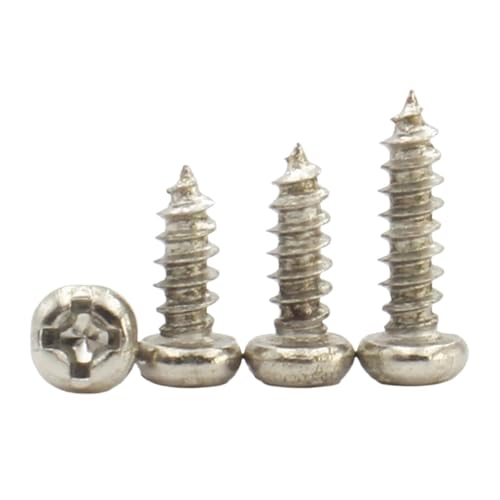 200/500 Stück selbstschneidende Schrauben aus vernickeltem Kohlenstoffstahl M1 M1.2 M1.4 mit Kreuzschlitz und rundem Kopf(5mm,M1.4 (200pcs)) von oavhvchg