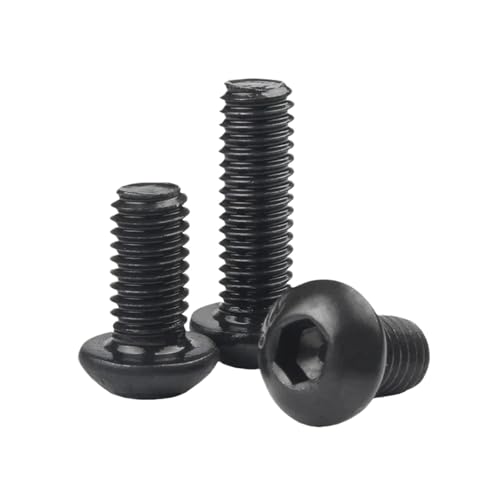 30 Stück M1.6 M2 M2.5 Runde schwarze Sechskantschrauben der Güteklasse 10.9 Sechskantschraubenkopf Innensechskantschraube mit Innensechskant(5mm,M2.5-30pcs) von oavhvchg