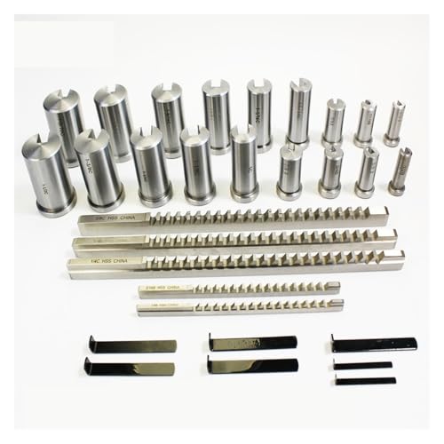 30-teiliges Nutenräumset in Zollgröße, 5-teilige Räumnadeln 1/2''-1-1/2'', 18-teilige Buchsen und 7-teilige Unterlegscheiben, HSS-Werkzeug for CNC-Maschinen von oavhvchg