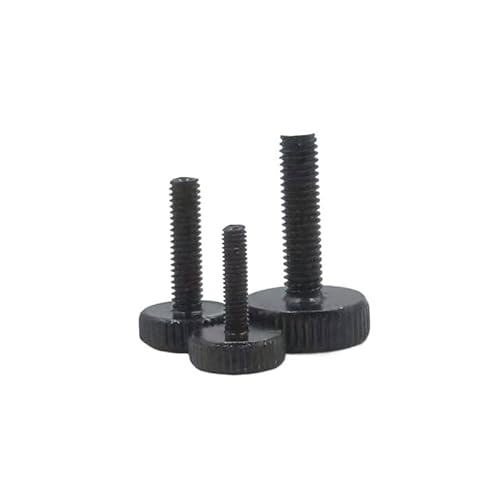 oavhvchg 5/10 Stück M3 M4 M5 Länge 6–30 mm schwarzer Stahl Flachkopf Rändelschraube handfest anziehen Computerschrauben(M4 x 30mm 5pcs) von oavhvchg