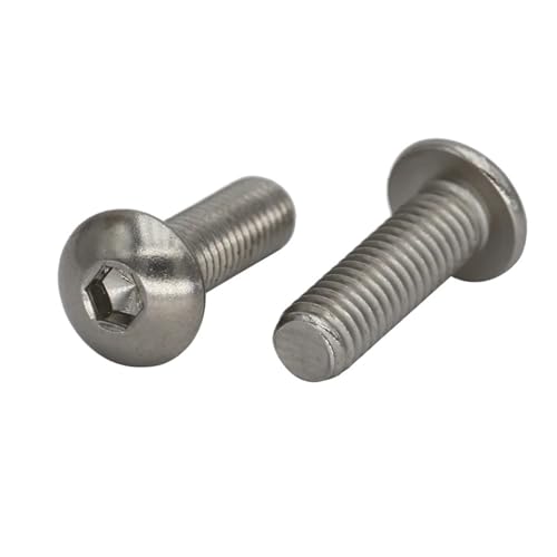 50 Stück M2 M2.5 304 Edelstahl A2 Rundkopfschrauben Pilz Sechskant Innensechskant Knopfkopfschraube Bolzen(20mm,M2.5 50pcs) von oavhvchg