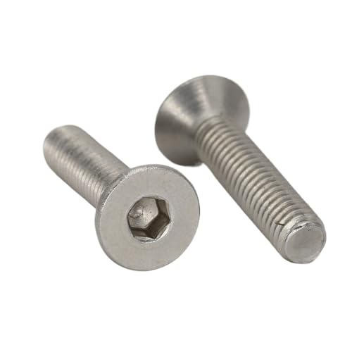 50 Stück M2 M2.5 Länge 4-12 mm 316 Edelstahl Senkkopfschraube Flache Innensechskantschraube Bolzenschraube(12mm,M2 50pcs) von oavhvchg