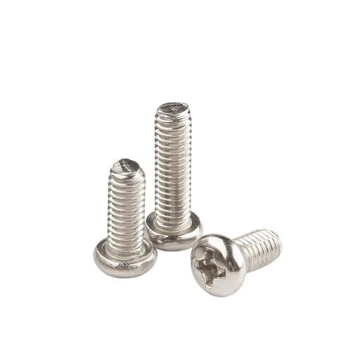 50 Stück M3/3,5 vernickelte Kreuzschlitz-Flachkopfschrauben PM-Schrauben(12mm,M3.5 50Pcs) von oavhvchg