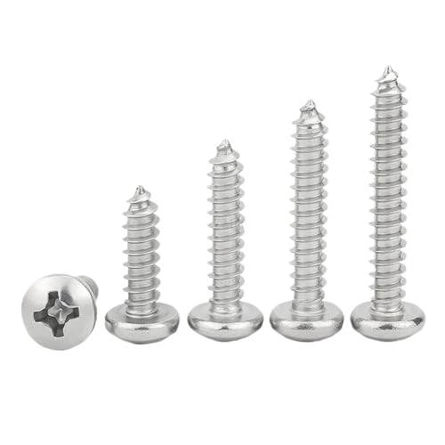 55 STÜCKE M3 M3.5 Kleine 304 Edelstahl Kreuz Pan Rundkopf Blechschraube(50mm,M3(55PCS)) von oavhvchg