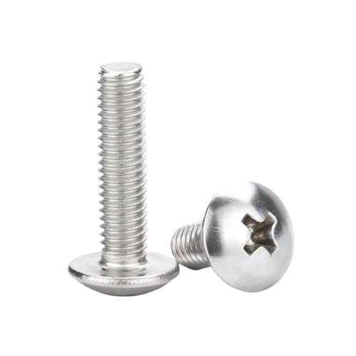 55 Stück M2 M2.5 Kreuzschlitz-Flachrundkopf-Maschinenschrauben Pilzkopf Große Flachkopfschraube 304 Edelstahlschraube(20mm,M2.5(55PCS)) von oavhvchg