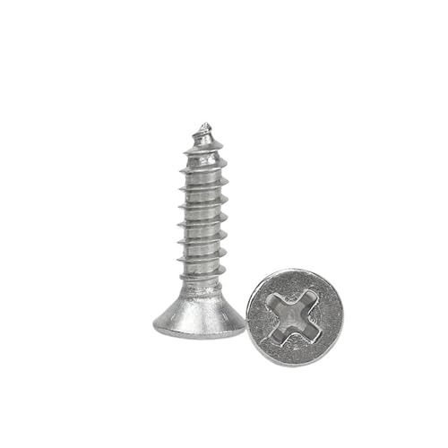 55 Stück M3 M3.5 Kreuzschlitz Senkkopf Selbstschneidende Schraube Edelstahlschraube Möbelschraube(12mm,M3(55PCS)) von oavhvchg