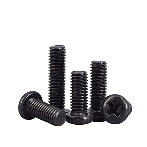 oavhvchg 10/20/50 Stück M2 M2,5 M3 M4 M5 Länge 3-30 mm SCHWARZ PLATTIERTE Flachkopfschraube (Kreuzschlitz-Flachkopfschraube).(8mm,M2.5 50pcs) von oavhvchg