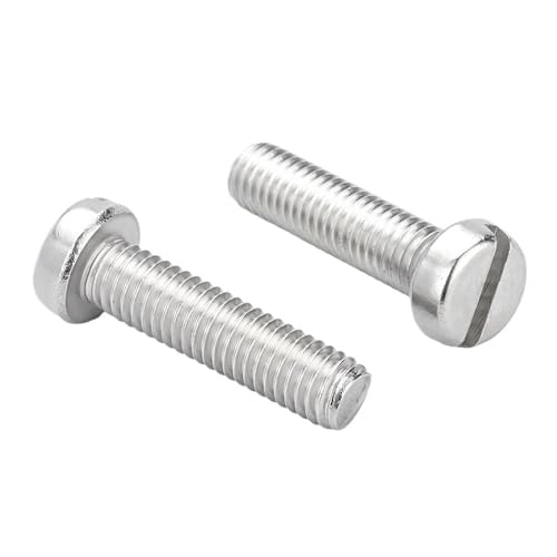 oavhvchg 10/50 Stück M3 M4 304 A2-70 Edelstahl GB65 Schlitzkappenkopf Schlitzsäule Rundzylinderschraubenbolzen(8mm,M4(10PCS)) von oavhvchg