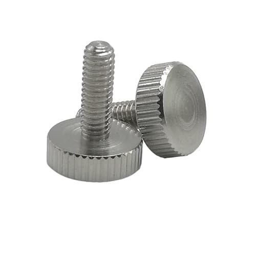 oavhvchg 2/5 Stück M3 M4 M5 M6 Länge 5–30 mm 304 Edelstahl Flachkopf Griff Rändelschraube GB835 Rändelschraube mit großem Kopf, runde Einstellschraube, Werbenagel(10mm,M3 5pcs) von oavhvchg