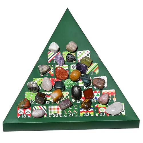 objbhuely Christmas Calendar Countdown - Holiday Countdown Calendar Christmas Crystal 24 Days - Crystal Mineral Stones Gem Decoration for Teens Women Festival Holiday Celebration von objbhuely