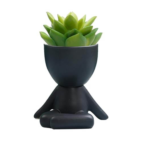 objbhuely Kopf für Zimmerpflanzen, kleine Keramiktöpfe für Zimmerpflanzen mit Drainage, schöne menschliche Form, moderner dekorativer Übertopf für Blumen, Pflanzen, Kaktus, Bonsai von objbhuely
